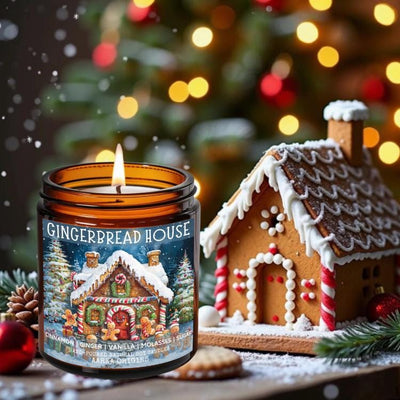 Gingerbread House Soy Candle, Merry Christmas Gift, Stocking Stuffer, Ginger cookies, Secret Santa Gift, Holiday Gifts, Cozy, gourmand, Melt