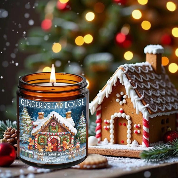 Gingerbread House Soy Candle, Merry Christmas Gift, Stocking Stuffer, Ginger cookies, Secret Santa Gift, Holiday Gifts, Cozy, gourmand, Melt