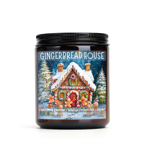 Gingerbread House Soy Candle, Merry Christmas Gift, Stocking Stuffer, Ginger cookies, Secret Santa Gift, Holiday Gifts, Cozy, gourmand, Melt
