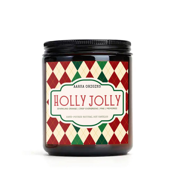 Holly Jolly Soy Candle, Merry Christmas, Bibliophile Gifts, Winter, Christmas decor, Holiday Gifts, Secret Santa Gifts, Stocking Stuffers