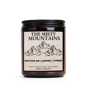misty mountain cold air, juniper and cypress scented candle