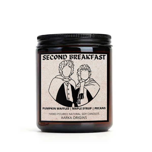 Second Breakfast soy candle β pumpkin waffles, maple syrup and pecans scent by Aarka Origins