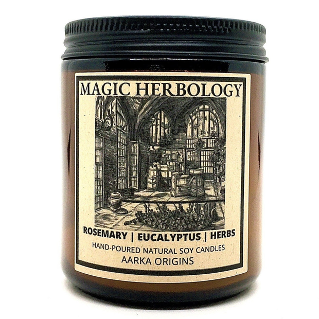 rosemary, eucalyptus, herbs scented candle
