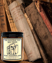 The Restricted Section Soy Candle, Literary Candle, Wizard and Magic Inspired Candle, Book Lovers Gift, Halloween Gift